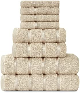 GC GAVENO CAVAILIA 8 Piece Towel Bale Set - Egyptian Cotton | Face Towel | Hand Towel | Bath Towel | - Quick Dry & Highly Absorbent Towels Silver - Washable Towels For Bathroom