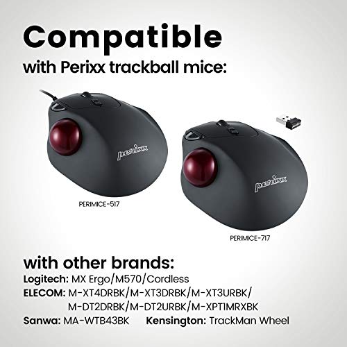 Image of Perixx Peripro-303MR Trackball, 1.34 Inch Replacement Ball for Perimice and M570, Matte Red