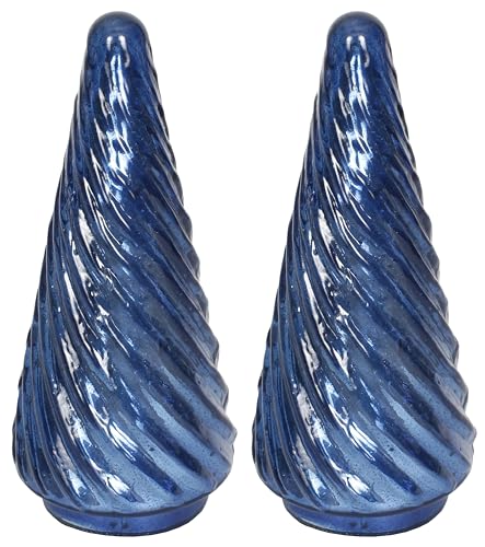 Sweet Summer Living Christmas Glass Trees Set of 2 Pieces