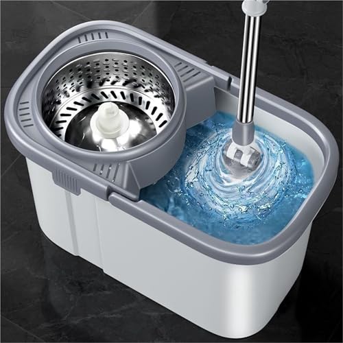 PBENO Bodenwischer Automatische rotierende schnelle Austrocknung, kein Händewaschen, Nasser und trockener Mopp, Haushalts-Saugnapf-Mopp-Set mit Mopp-Eimer-Moppkopf – Bild 6