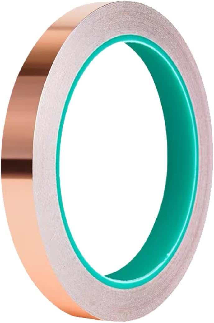 skycabin Copper Foil Tape with Double Sided Conductive,10mm x 25m Adhesive Copper Tape for EMI/RF Shielding,Electronics Repair,Paper Circuits,Electrical Bonding,Stained Glass,Grounding,Arts,DIY Crafts