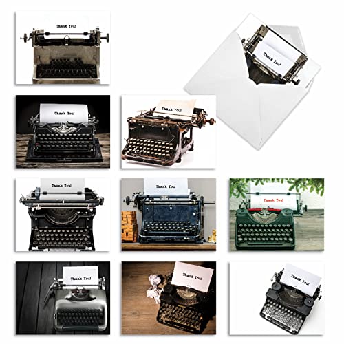 Carte de vœux Thank You avec enveloppes : lot de 10 cartes de remerciement assorties vierges