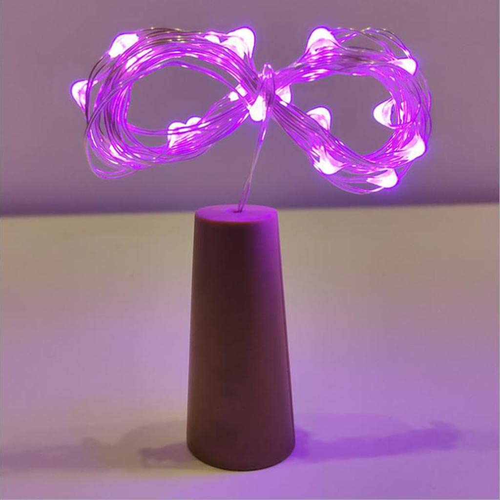 ATORSE® Wine Bottle Cork Light Led Copper Fairy String Light 20Led - Purple - 2M