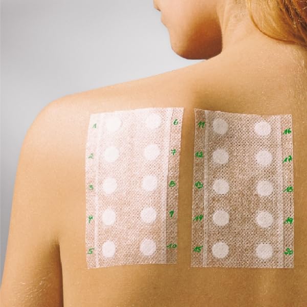 Curatest Adhesivos para Test Epicutáneo, Tejido no Tejido, 10 Cámaras por Tira, 50 Unidades