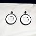 KaFu Lightweight Hollow Round Acrylic Dangle Earrings White Black Geometric resin Round Fashion Earrings for Women Party Jewelry (black+white)