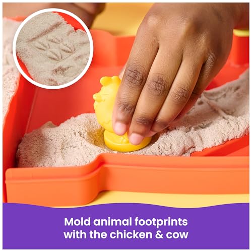 Image of Kinetic Sand Sandy Farm Set, Moldable Play Sand Sensory Toys, Ages 3+ | Create a Farm with a Rolling Tractor & Tools, 12oz Sand & Storage Case, Creative Open-Ended Play, Birthday Gifts for Kids