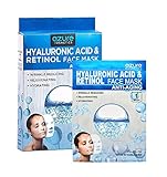 AZURE Hyaluronic Acid & Retinol Anti Aging Facial Sheet Mask - Hydrating, Toning & Rejuvenating | Helps Reduce Fine Lines & Wrinkles | Smooths & Repairs Elasticity | Made in Korea - 5 Pack