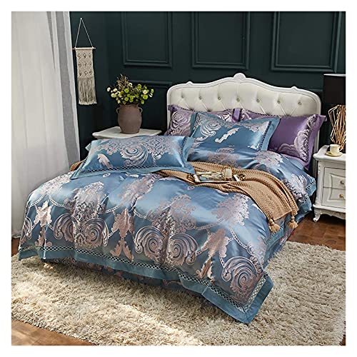 Parure de lit double taille coton et satin couleur or