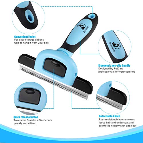 Pet Grooming Brush Effectively Reduces Shedding by up to 95% Professional Deshedding Tool for Dogs and Cats