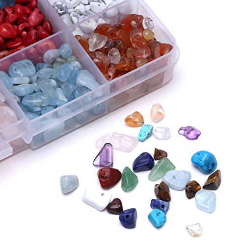 Gemstone Beads, Brcbeads Natural Chips 15 Color Assorted Box Loose Beads 7~8Mm Crystal Energy Stone Healing Power For Jewelry Making(Plastic Box Is Included) #TOP1