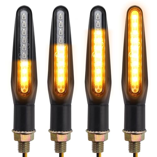 Justech 4PZ Indicatori di Direzione 4 X 9 LED Mini Frecce Lampada Impermeabile Indicatori Moto Mini Luce di Direzione Lampade 12V Universale per Moto Motocicletta Scooter E-mark