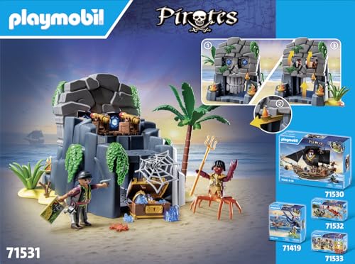 PLAYMOBIL Pirates 71531 Totenkopfinsel, spannungsgeladenes Abenteuer auf der Kristallschädel-Insel… – Ansicht 5