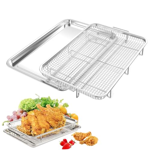 Catálogo para Comprar On-line Bandejas y rejillas los más solicitados. 42 Bandeja de Acero Inoxidable para Hornear,Juego de Bandejas para Hornear,con Estante,Juego de Bandejas y Estantes para Hornear (1sartenes + 1estantes),32.5 * 24.5cm,para...