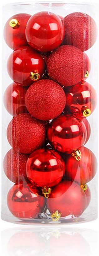 北欧風 クリスマス オーナメント ボール オシャレ かわいい クリスマス ツリー リース 用 オーナメント 飾り Xmas オーナメントボール 24個入り インテリア デコレーション 雑貨 新年飾り クリスマスプレゼント キラキラ 4cm レッド Cienciaworld Com