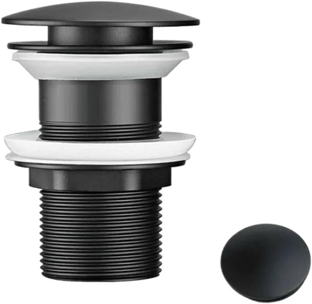 sustitución de Tapones de Fregadero Pop up, Tapón de desagüe emergente for Lavabo de baño, tapón de baño Negro, tapón de colador for Ducha, Accesorios de baño(Without Hole)