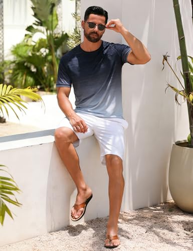 Image of ELETOP Men's Swim Shirts UPF 50+ Short Sleeve Rash Guard Sun Shirts for Beach Fishing