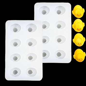 2 PCS Duck Shaped Silicone Molds Resin Casting 8-Cavity, TuNan 3D Mini Animal Duck Chocolate Candy Mould for Soap Polymer Clay Cake Decor