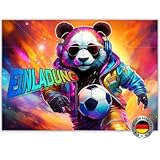 tjapalo NEU 12x Coole Fußball Einladungskarten Kindergeburtstag Junge Party Karten Fußball EINLADUNG für Jungen Kinder Geburtstag Einladung Spielabend EXTRA HOCHGLANZ (E8 Fußball)