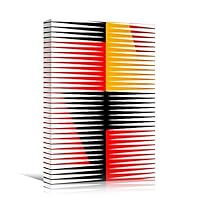 Canvas Wall Art Lined Patterns Abstract Colorful Geometric Hallway Minimalist Mixed Media Multicolor Patterns - 12x18 inches