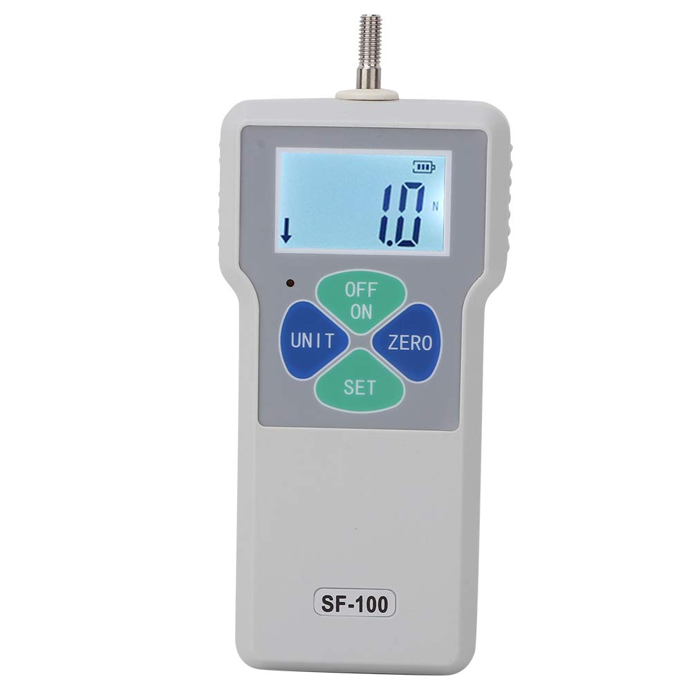 Akozon Digitales Kraftmessgerät 0,01 mm SF-100 Handheld-Druck- und Spannungsmessgerät Digitales Kraftmessgerät 100 N 100-240 V, Einheitenanzeige: Lb, kg, N (EU-Stecker) Ersatzzubehör