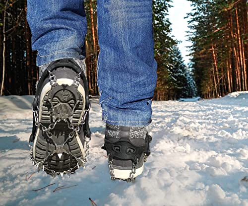 Limm Ice Snow Traction Cleats - Medium Lightweight Crampon Cleats with Big Spikes - Anti Slip Walking Grips Fasten Quickly & Easily Over Footwear - Portable Ice Grippers for Shoes and Boots - Thumbnail 7