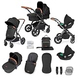 Siège et nacelle convertibles - Nacelle adaptée de la naissance à 9 kg, siège de 6 mois à 22 kg, avec capuche UPF 50+, tablier, chauffe-pieds et matelas pour plus de confort