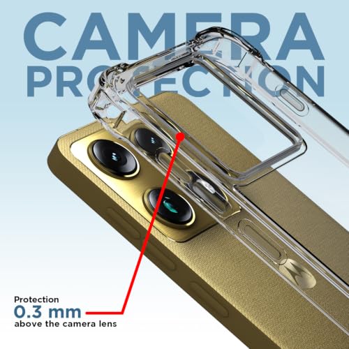 Image of Outlouders Back Cover for Motorola Moto Edge 70 Ultra 5G Clear Transparent PC + TPU Bumper Case with Raised Edges for Shockproof Protection (Transparent)