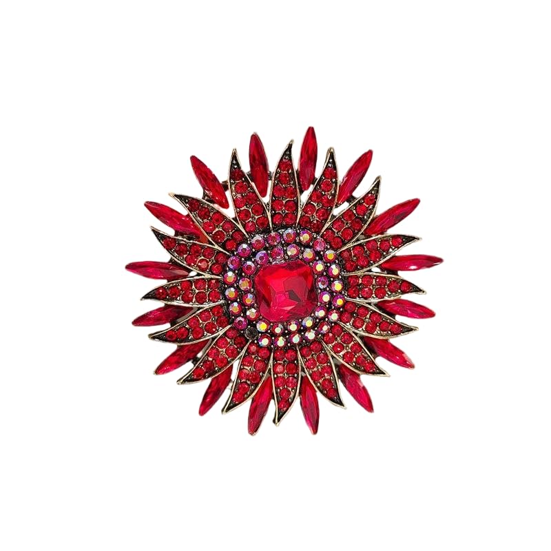 Image of Rhinestone Crystal Sunflower Brooch Pin Elegant Wreath Brooch Clothing Hat Bag Skirt Accessories for Women
