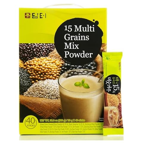 Damtuh Korean 15 Multi Mixed Grain Powder Meal Replacement Shake – Healthy Breakfast Drink, Nutritious Grain Latte, Misugaru, 20g x 40 Sticks (Pack of 1) Cover