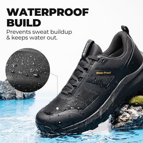 NORTIV 8 Men's Waterproof Hiking Shoes Lightweight Trekking Walking Fashion Sneakers with Arch Support for Camping Tennis Outdoor Training StreamRunner3