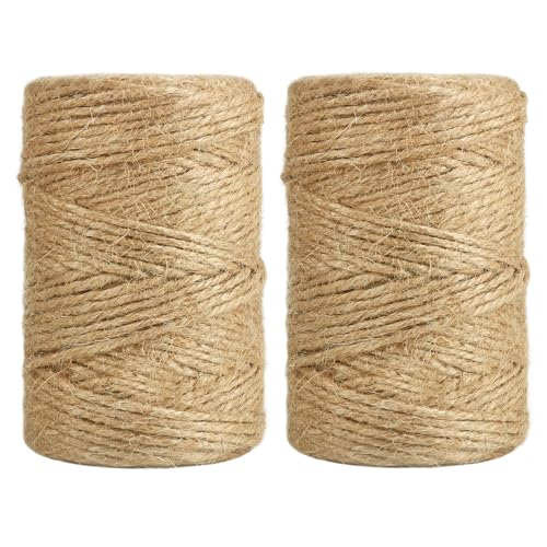 Vivifying Cuerda de Yute de 200 m, 2 Unidades, 2 mm, marrón, para jardín, Fotos, Plantas, Manualidades