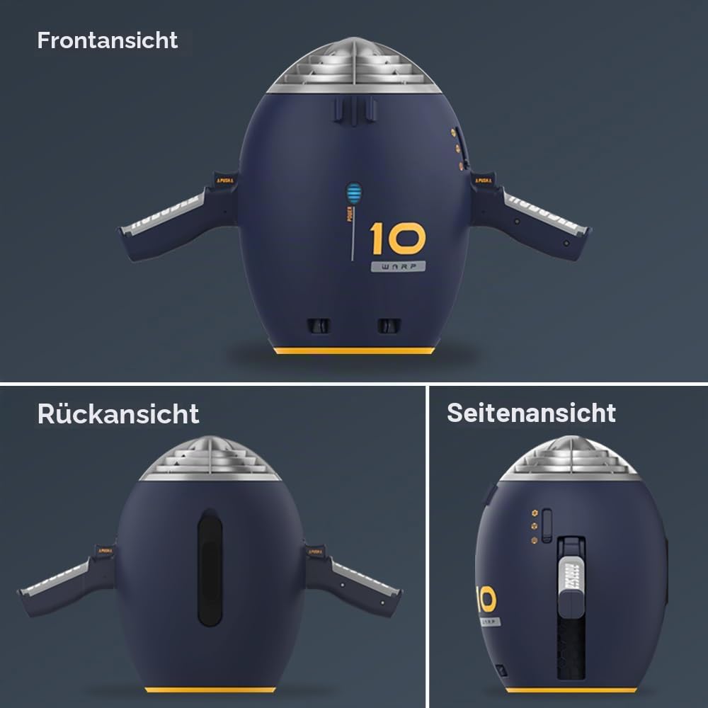 ROBOSEA Warp10 Sea Scooter 630W Sous-Marin 148Wh Unterwasser-Scooter, Tauchen 65 Minuten Surfbrett für Wassersport Schwimmbad