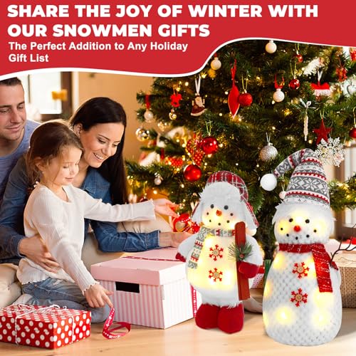 Set-of-2-Christmas-Plush-Snowman-Tabletop-Decorations-Stuffed-Snowman-Christmas-Figurines-Indoor-Decor-for-Home-Cute-26inch-Xmas-Doll-Handmade-Holiday-Party-Light-up-LED-Snowman-Gifts Set of 2 Christmas Plush Snowman Tabletop Decorations Stuffed Snowman Christmas Figurines Indoor Decor for Home Cute 26inch Xmas Doll Handmade Holiday Party Light up LED Snowman Gifts