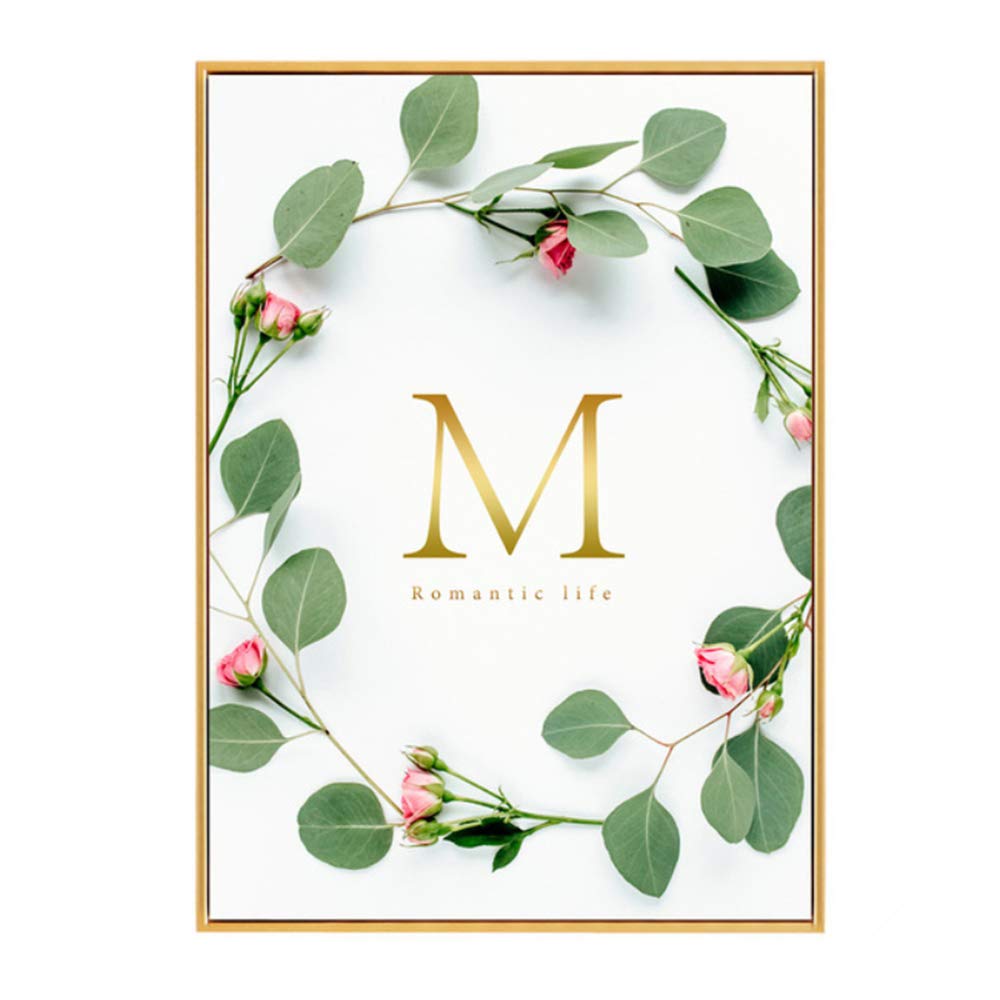 Pintura de la Lona Cartel del Arte de la Pared Hoja Verde Carteles e Impresiones Cuadros de la Pared para la decoración del Marco de la Sala de estar-40x60cm con Marco