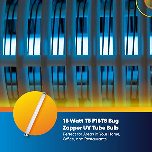 Technical Precision 15W Fluorescent Tube Light Bulb Replacement For Pest West F15W/T8/Quantum Bl F15T8 Blacklight Bulb For Electric Fly Zapper Lamps - G13 Medium Bi-Pin Base - 1 Pack #TOP3