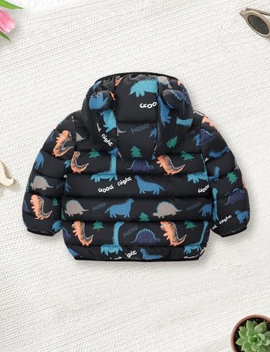 Happy Cherry Infant Baby Cuet Cartoon Prints Winter Jacket Bear Ear Hood Warm Puffer Coat 6M-4T2