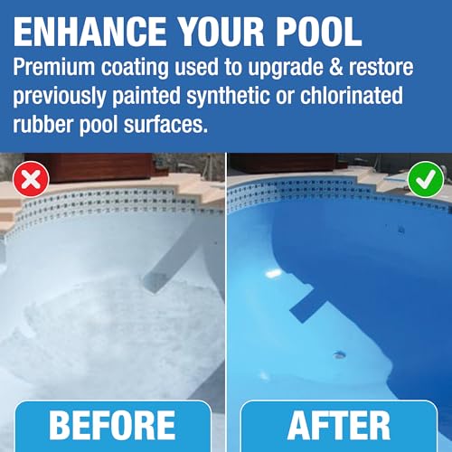 Image of Doheny's Pro-Grade Synthetic Rubber Self-Priming Swimming Pool Paint | Can Be Used Over Both Chlorinated Rubber and Synthetic Rubber Surfaces | VOC Compliant| Bikini Blue | 1 Gallon