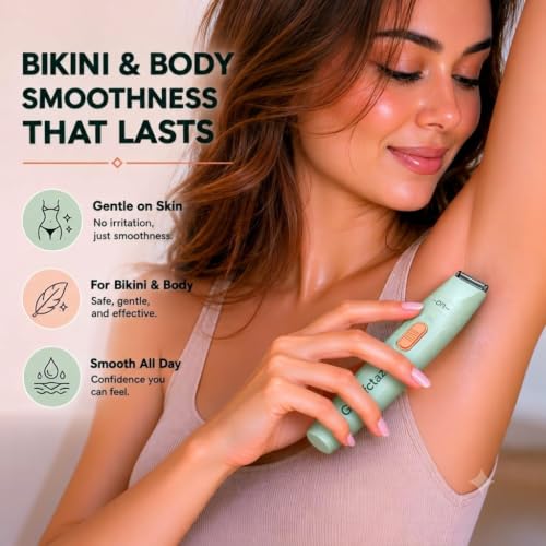 Image of 6-in-1 Women's Trimmer for Bikini, Face & Body Hair Removal - USB Rechargeable, Waterproof, 90 Min Runtime, Painless Facial & Body Hair Remover for Underarms, Upper Lip & Sensitive Areas for girls and woman (A1)