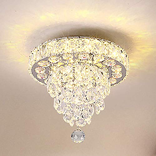Lámpara de techo de cristal LED K9 redonda de 40W y 3400lm para salón 4