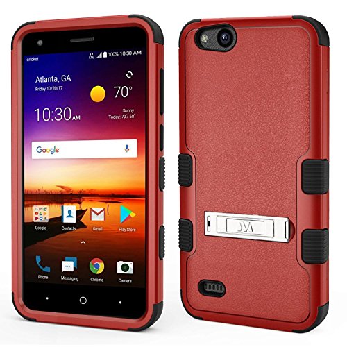 MyBat Cell Phone Case for ZTE N9137 (Tempo X), ZTE Z839 (Blade Vantage), ZTE Z855 (Avid 4), ZTE Fanfare 3, Natural Red/Black Solid