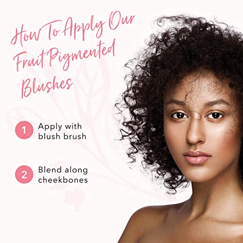 100% Pure Powder Blush (Fruit Pigmented), Chiffon, Soft Shimmery Finish, Nourishes Skin W/Rosehip Oil, Cocoa Butter, Natural Makeup (Soft Pink) - 1.81 Oz #TOP4