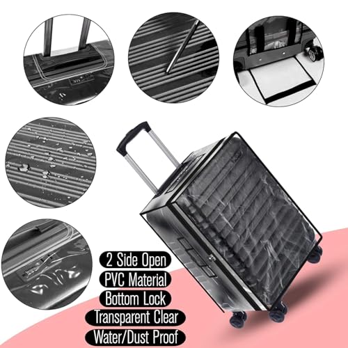 Fambal PVC Transparent Waterproof Dustproof Suitcase Cover | Luggage Trolley Bag Covers | Pack of 1, 28 Inch (68 x 46 x 33 cm) 7 51Y2Qr16aWL
