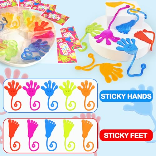 Large Sticky Hands & Feet Party Favors Supplies for Toddlers (20 PCS),Birthday Pinata Goodie Bag Stuffer Fillers for Kids,School Student Non Candy Treats Treasure Box Prizes Toys Gifts for Boys Girls