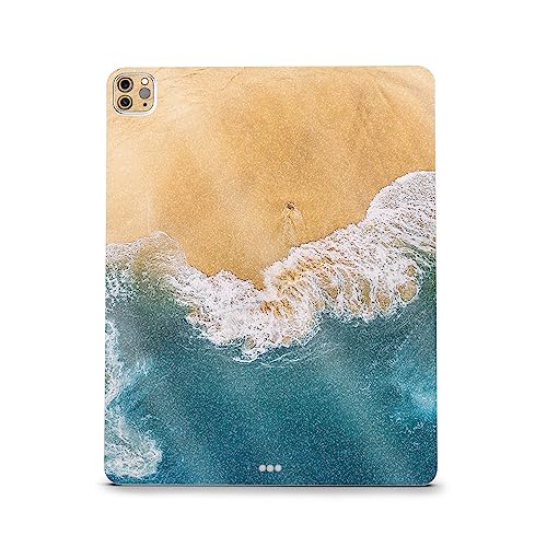 Image of MightySkins Carbon Fiber Skin Compatible with Apple iPad Pro 12.9 inch M2 6th Gen (2022) Full Wrap Kit - Sea and Sand | Protective, Durable Textured Carbon Fiber Finish | Easy to Apply | Made in The USA