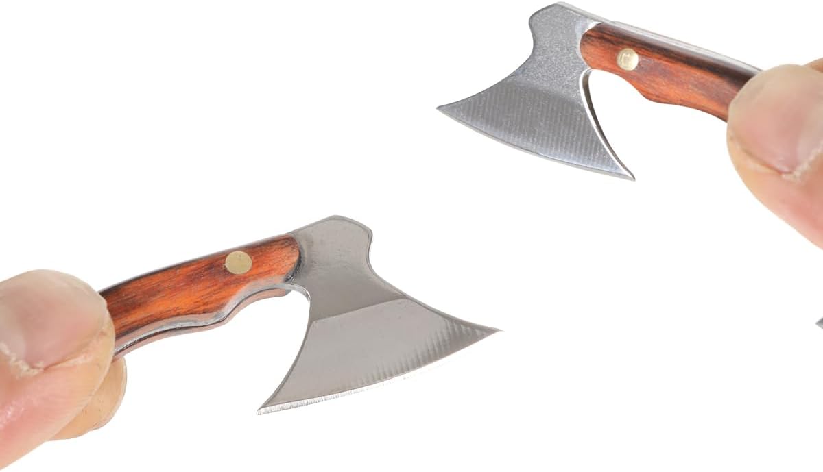 2pcs Axe Shape Mini Pocket Knife Small Keychain Hatchet Tiny Thumb Multitool Box Cutter Tools