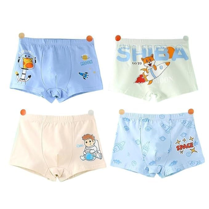 Soft Cotton Panty for Kids Series Baby Underwear Little Boy Shorts Kids Boxer Briefs Panties Multi Pattern Design | Multicolor | (Pack of 1)