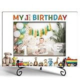 BSNZZIO My First Birthday Photo Frame, Memorial Gifts For Women Mom Dad, Fit 4x6 Picture Frame With Stand Home Desk Decor Tabletop Display, Horizontal -Txk78