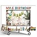BSNZZIO My First Birthday Photo Frame, Memorial Gifts For Women Mom Dad, Fit 4x6 Picture Frame With Stand Home Desk Decor Tabletop Display, Horizontal -Txk78