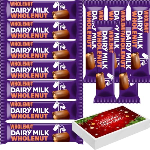 Image of Dairy Milk Wholenut Chocolate Bar 45g With Gift Box - Creamy Milk Chocolate With Crunchy Whole Hazelnuts - cdb (30 x Bars)