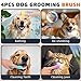 4PCS Dog Bath Brush | Scrubber for Bath | Shampoo Brush | Toothbrush | Finger Toothbrush | Dog Shower/Washing Brush with Adjustable Ring Handle - Pet Bath Supplies (Blue Yellow)